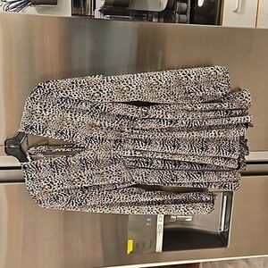 💕DAINTY HOOLOHAN💕 Long Sleeve Leopard Print Romper Large L NWOT
